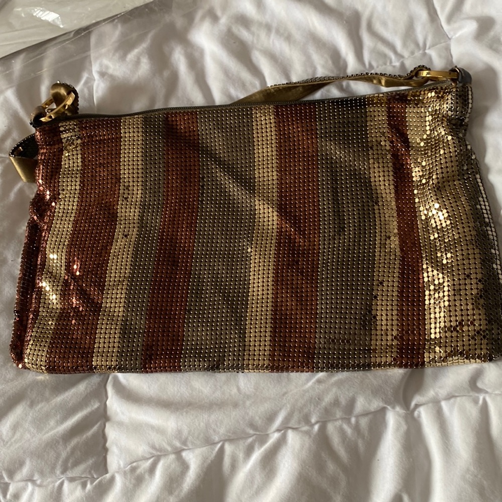 Gold, dark brown and bronze sequins purse